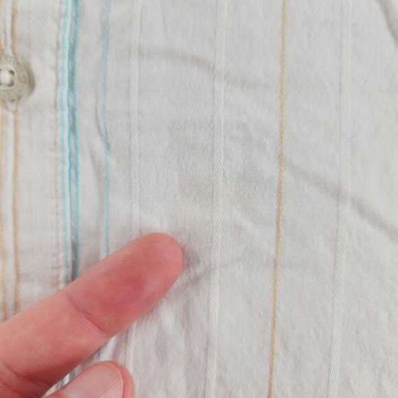 Quiksilver Button Up Shirt Short Sleeve Men Surf Outdoors Striped Large Colorful - Picture 13 of 16